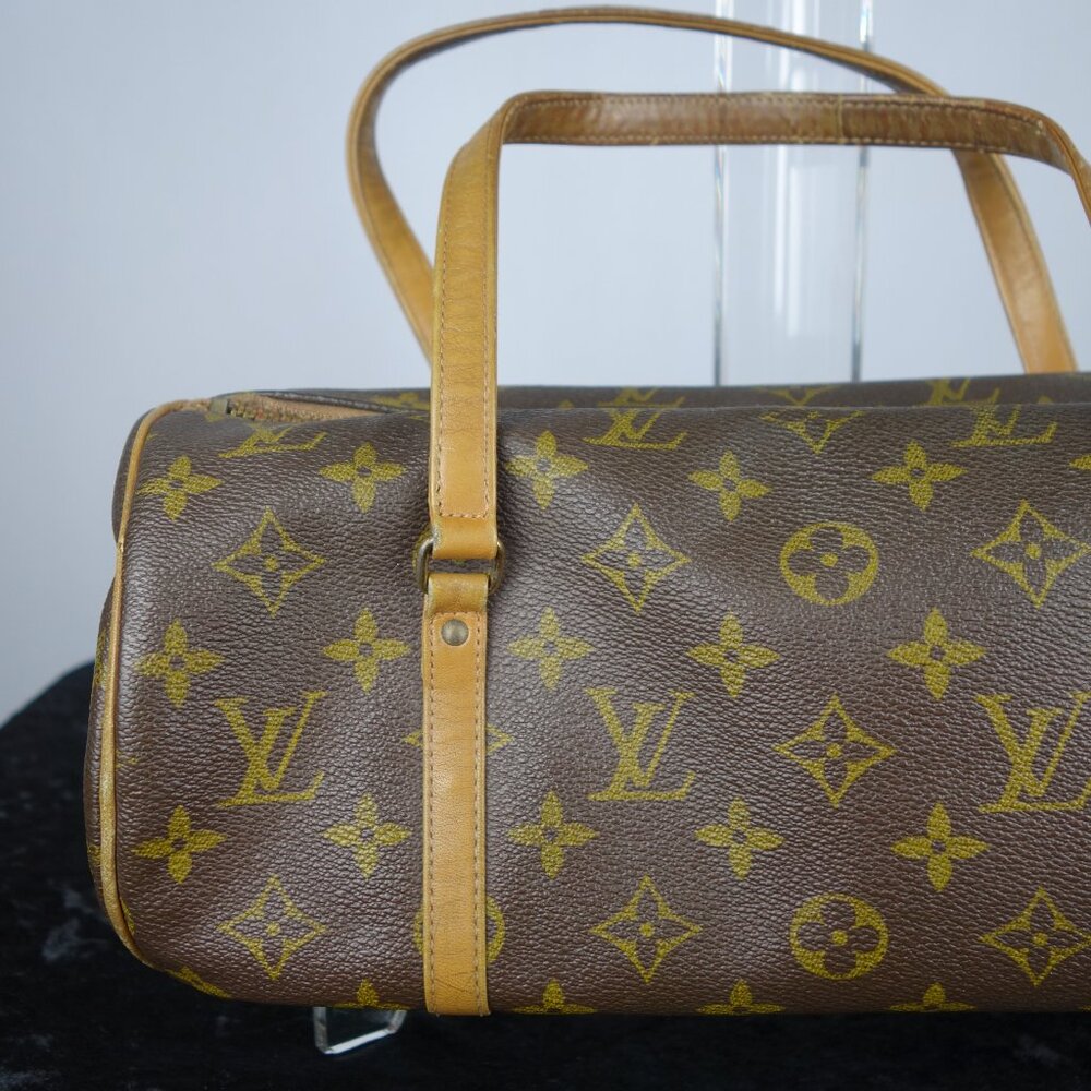 Vintage 1970's Louis Vuitton Monogram Papillon 30 Barrel Shape Handbag, Sz Small - Picture 7 of 16